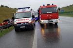 4 osoby w szpitalu po groźnym wypadku na A1, OSP Świerklany