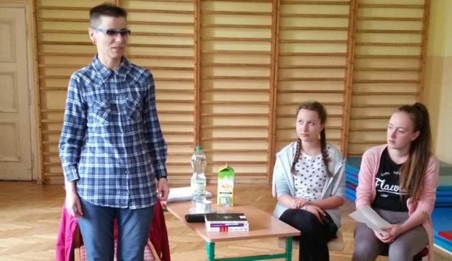 Hanna Pasterny odwiedziła szkołę przy WSRdD, materiały prasowe UM Jastrzębie-Zdrój