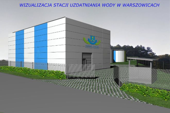 Wizualizacja stacji uzdatniania wody w Warszowicach
