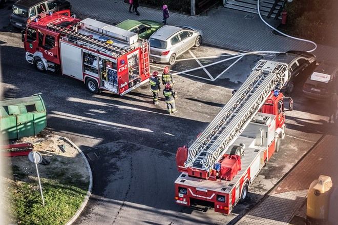 Pożar łazienki przy ulicy Wrocławskiej w Jastrzębiu