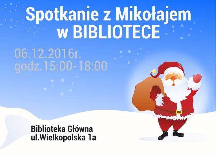 Święty Mikołaj spotka się z dziećmi w bibliotece, materiały prasowe MBP Jastrzębie-Zdrój