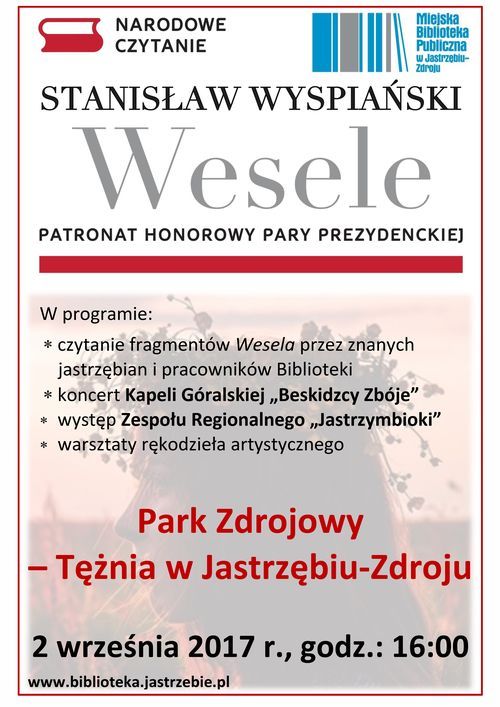 Narodowe Czytanie 2017: w Jastrzębiu czytający przebiorą się za postaci z „Wesela”, MBP w Jastrzębiu-Zdroju