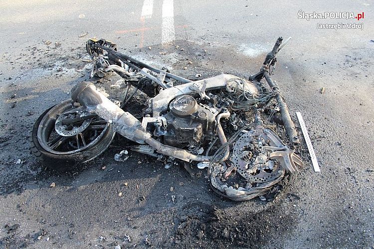 Groźny wypadek z udziałem motocyklisty, 