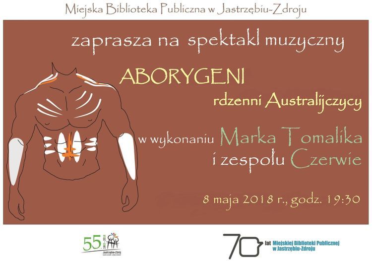 Aborygeni w bibliotece, czyli spektakl Marka Tomalika i zespołu Czerwie, MBP w Jastrzębiu-Zdroju