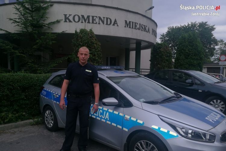 Policjant na urlopie ocalił życie mężczyźnie, KMP Jastrzębie-Zdrój