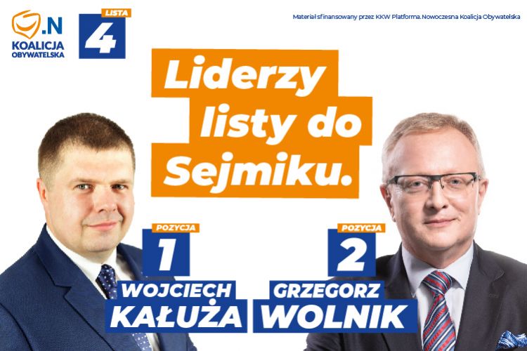 Wojciech Kałuża i Grzegorz Wolnik – Liderzy listy nr 4 Koalicji Obywatelskiej, 