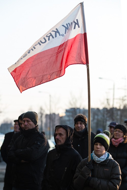 Całe rodziny protestowały przed kopalnią Krupiński, Dominik Gajda