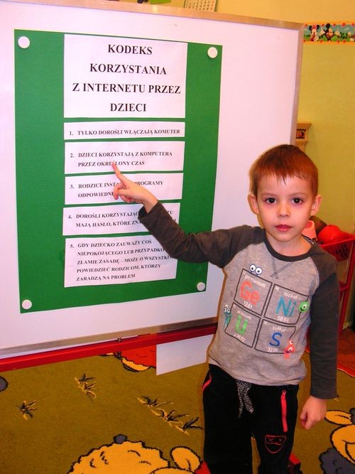 „Żabki” z P18 stworzyły własny Kodeks Bezpiecznego Korzystania z Internetu, Przedszkole nr 18 w Jastrzębiu-Zdroju