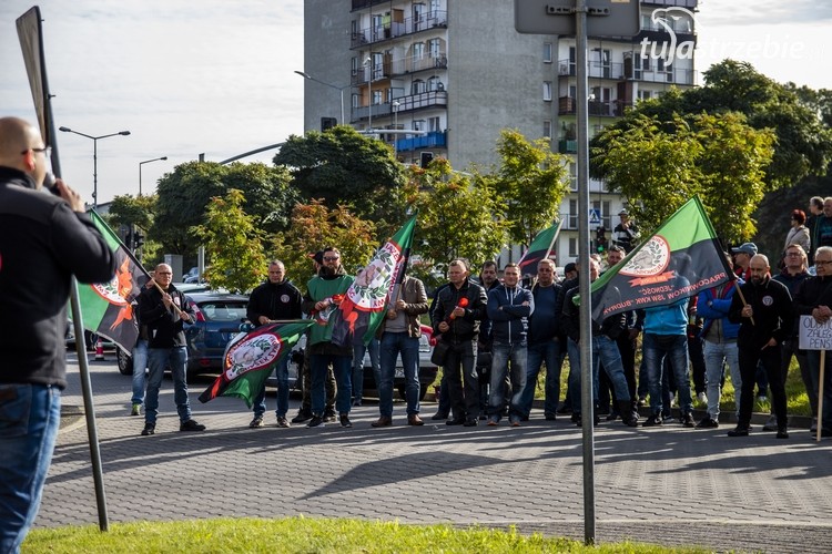 Manifestacja pod budynkiem Spółki JSW, Bartosz Regmunt
