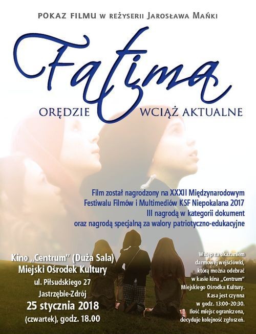 „Fatima. Orędzie wciąż aktualne”. Seans religijny w kinie „Centrum”, MOK w Jastrzębiu-Zdroju