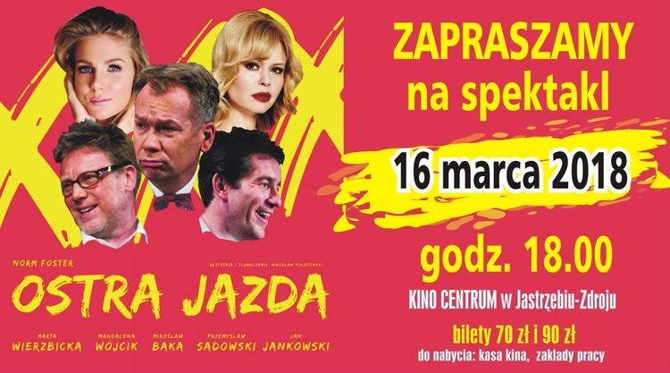 Kino „Centrum”: „Ostra jazda” w wykonaniu znanych polskich aktorów, MOK w Jastrzębiu-Zdroju