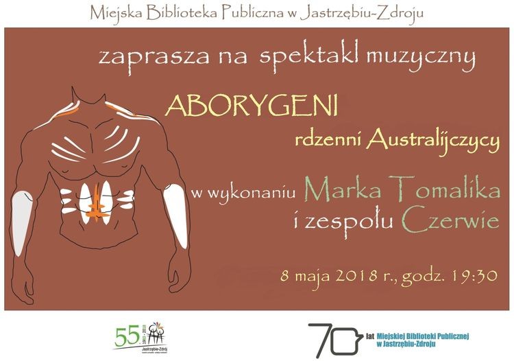 Aborygeni w bibliotece, czyli spektakl Marka Tomalika i zespołu Czerwie, MBP w Jastrzębiu-Zdroju