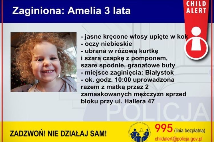 Child Alert! Cała Polska szuka uprowadzonej Amelki i jej matki, 