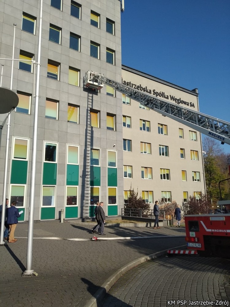 Odbyła się próbna ewakuacja w budynku JSW, KMPSP Jastrzębie