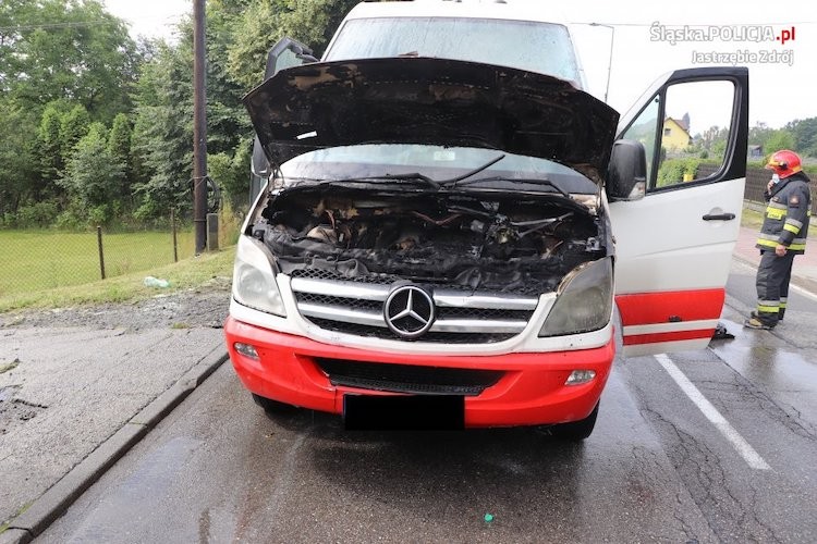 Na Połomskiej palił się autobus, KMP Jastrzębie - Zdrój