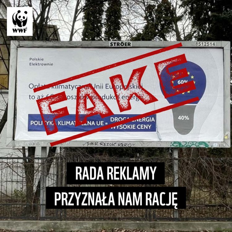 KER – billboardy z żarówką to niedopuszczalne kłamstwa i manipulacje, WWF Polska