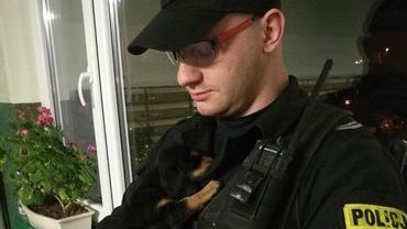 Policjanci uratowali szczeniaka przed zamarznięciem