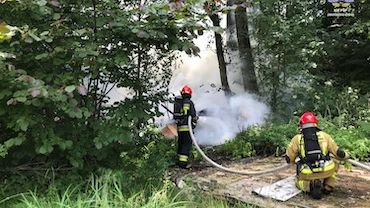 Strażacy gasili pożar na Podhalańskiej